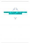 HONDROS 176 EXAM 1 2024 WITH 100&percnt;  ACCURATE ANSWERS 