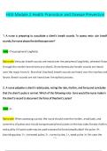 HESI Module 2 Health Promotion and Disease Prevention  Questions and Verified Answers &lpar;2024 &sol; 2025&rpar;&comma; 100&percnt; Guarantee Pass