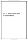 BUS 201 Marketing Strategy Quiz 4 2021 answered