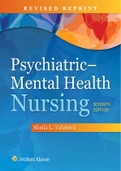TestBank Psychiatric Mental Health Nursing 7th Edition Sheila L. Videbeck