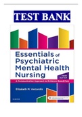 TEST BANK FOR ESSENTIALS OF PSYCHIATRIC MENTAL HEALTH NURSING 3RD EDITION BY VARCAROLIS