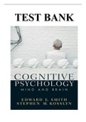 TEST BANK FOR COGNITIVE PSYCHOLOGY MIND BY BRAIN EDWARD E. SMITH STEPHEN M. KOSSLYN 1ST EDITION