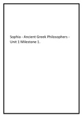Sophia - Ancient Greek Philosophers - Unit 1 Milestone 1. 2021.