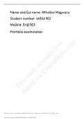 Eng1503 Portfolio examination