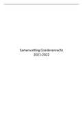Samenvatting Goederenrecht jaar 2021-2022 UvA
