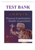 TEST BANK FOR PHYSICAL EXAMINATION AND HEALTH ASSESSMENT 8TH EDITION JARVIS