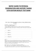 BATES&rsquo; GUIDE TO PHYSICAL EXAMINATION AND HISTORY TAKING 2024 EDITION BICKLEY TEST BANK