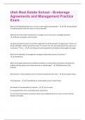 Utah Real Estate School - Brokerage Agreements and Management Practice Exam  &lpar;Graded A&plus; actual test&rpar;