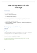 Samenvatting Marketingcommunicatie, ISBN: 9789043036368  Marketingcommunicatie Strategie