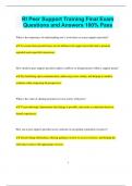 RI Peer Support Training Final Exam Questions and Answers 100&percnt; Pass