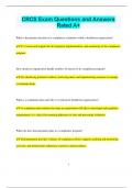 CRCS Exam Questions and Answers  Rated A&plus;