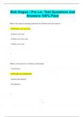 Bob Hogue - Pre Lic&period; Test Questions and  Answers 100&percnt; Pass