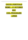 CIV3701 PORTFOLIO MEMO - OCTOBER 2021  - GUIDELINES - SUPER SEMESTER UNISA