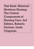 Test Bank Maternal-Newborn Nursing The Critical Components of Nursing Care, 3rd Edition, Roberta Durham, Linda Chapman