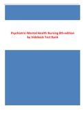 Psychiatric Mental Health Nursing 8th edition  by Videbeck Test Bank