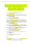 NR-601 Final.questions lashanna ALL ANSWERS 100% CORRECT FALL-2021 LATEST SOLUTION GUARANTEED GRADE A+