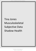 Tina Jones Musculoskeletal Subjective Data Shadow Health.