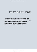 Wong's Nursing Care of Infants and Children&comma; 11th Edition&comma; Marilyn J&period; Hockenberry Test Bank