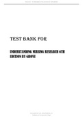 TEST BANK FOR UNDERSTANDING NURSING RESEARCH 6TH EDITION BY GROVE.