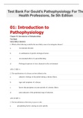 Test Bank For Gould’s Pathophysiology For The Health Professions, 5th Edition Updated with correct answers 