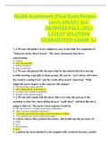 Health Assessment (Final Exam Review; Jarvis 6th Ed.) ALL ANSWERS FALL-2021 LATEST SOLUTION GUARANTEED GRADE A+