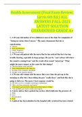 Health Assessment &lpar;Final Exam Review&semi; Jarvis 6th Ed&period;&rpar; ALL ANSWERS FALL-2021 LATEST SOLUTION GUARANTEED GRADE A&plus;
