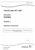 ECS2604 PAST EXAM PACK ANSWERS (2020 - 2014) & 2020 NOTES BUNDLE
