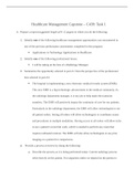 Summary task C439 Healthcare Management Capstone 