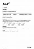 AQA A LEVEL DANCE COMPONENT 2 QUESTION PAPER 2024 &lpar;7237&sol;W &colon; Critical Engagement &rpar;