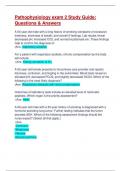 Pathophysiology Exam 2&colon;  Study Guide&colon; Questions & Answers&colon; Latest Updated