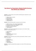 Test Bank For Psychiatric Mental Health Nursing 9th Edition By Videbeck