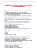 Test Bank For Psychiatric Mental Health Nursing 9th Edition By Videbeck