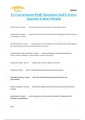 Us Government With Questions And Correct Answers Latest Version