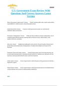 U&period;S&period; Government Exam Review With Questions And Correct Answers Latest Version