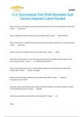 U&period;S&period; Government Test With Questions And Correct Answers Latest Version