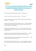 U&period;S&period; Government Final Exam Review With Complete Solutions And Correct Answers Latest Version
