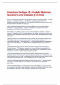 American College of Lifestyle Medicine Questions and answers &vert; Newest 