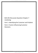 BUS 201 Discussion Question Chapter 7 marketing (Identifying the Customer and Problem, Factors