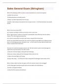 Sales General Exam &lpar;Stringham&rpar; Questions and Answers well Explained Latest 2024&sol;2025 Update 100&percnt; Correct&period;