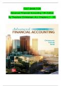 TEST BANK For Advanced Financial Accounting 13th Edition By Theodore Christensen Chapter 1 - 20 &vert;Complete Newest Version