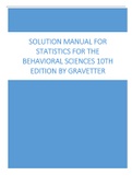 Solution Manual for Statistics for The Behavioral Sciences 10th Edition by Gravetter