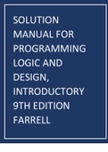 Solution Manual for Programming Logic and Design, Introductory 9th Edition Farrell