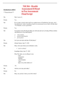 NR 304 &ndash; Health Assessment II Head to Toe Assessment Final Script