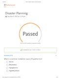 Elsevier Adaptive Quizzing - Quiz performance Disaster Planning&period;