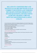 RELATIVITY CERTIFIED PRO AND  PRATICE EXAM 2024-2025 WITH ACTUAL  CORRECT QUESTIONS AND VERIFIED  DETAILED ANSWERS &vert;FREQUENTLY  TESTED QUESTIONS AND SOLUTIONS  &vert;ALREADY GRADED A&plus;&vert;BRAND  NEW&excl;&excl;&excl;&vert;GUARANTEED PASS &vert;LATEST  UPDATE