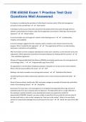 ITM 450&vert;50 Exam 1 Practice Test Quiz Questions Well Answered&vert;2024