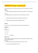 NURS C475&sol; NURSC475 Quiz 1 Answered&lowbar;2021
