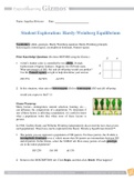 Gizmos Student Exploration: Hardy-Weinberg Equilibrium Answer Key Graded A+