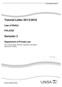 Law of Delict PVL3703 Semester 2 201 2016 2&period;