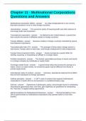 Chapter 11 - Multinational Corporations Questions and Answers